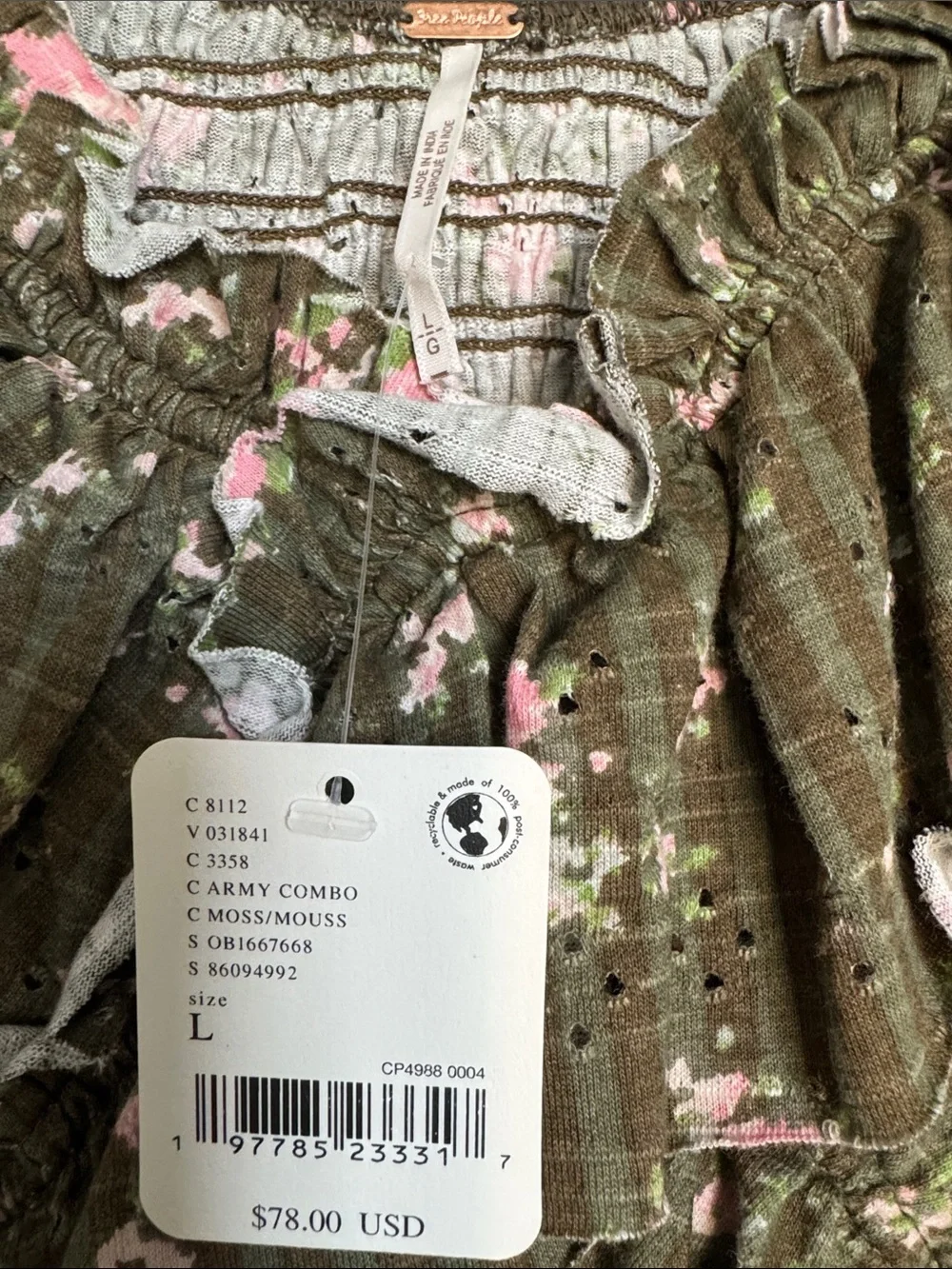 Free People Favorite Girl Smocked Top NWT - Picture 8 of 11